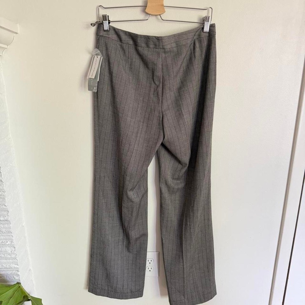 Kasper Gray Herringbone Pinstripe Twee Tailored Trousers Pants 6 NEW - Picture 3 of 3